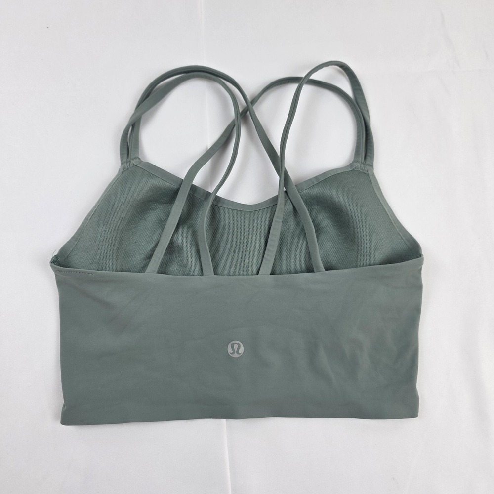 Lululemon Sports Bra Womens S Green Like A Cloud Crossback Padded Yoga Longline
